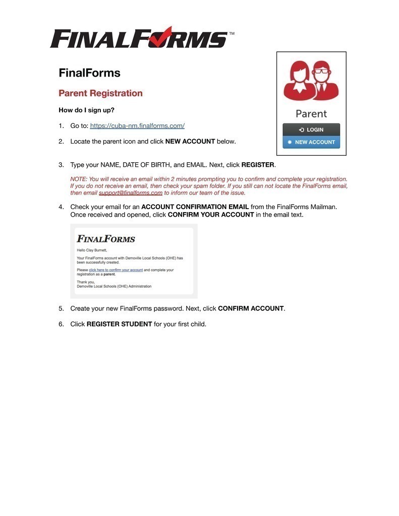 Registration Instructions P2