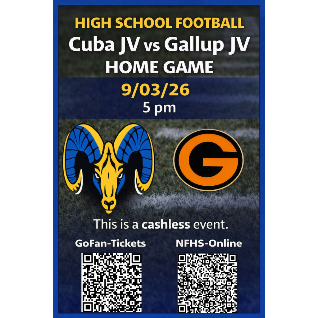 Come support the JVFB team vs. Gallup JVFB today, Thur. 9/3/26-5:00pm