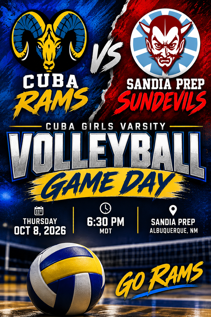 Go support the HSVB teams @ Sandia Prep tonight, Thur. 10/8/26 (JV-5:00pm / Varsity-6:00pm)