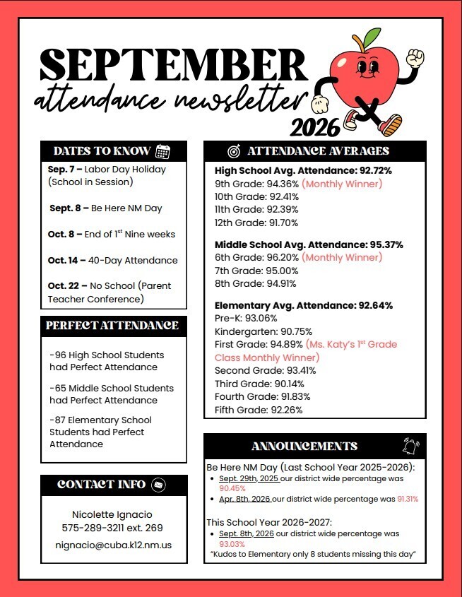 September Attendance Newsletter