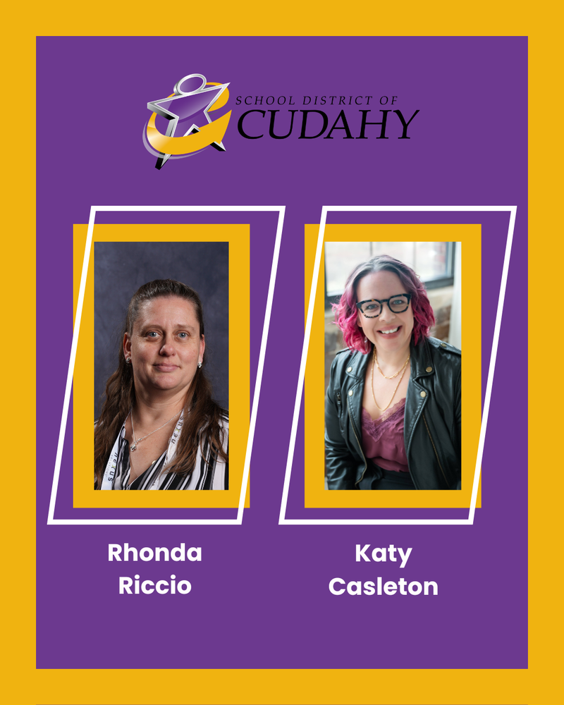graphic of newly elected board members Rhonda Riccio and Katy Casleton