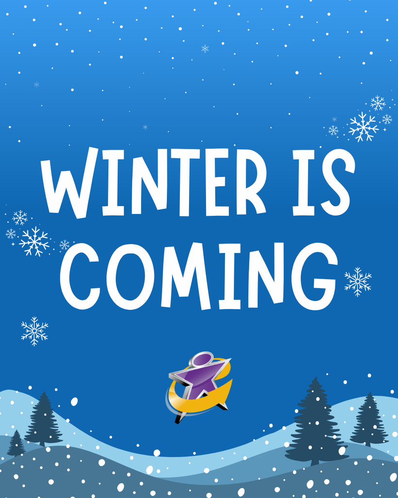 winter scene graphic that says winter is coming