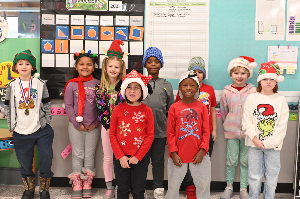 picture of elementary students in holiday wear
