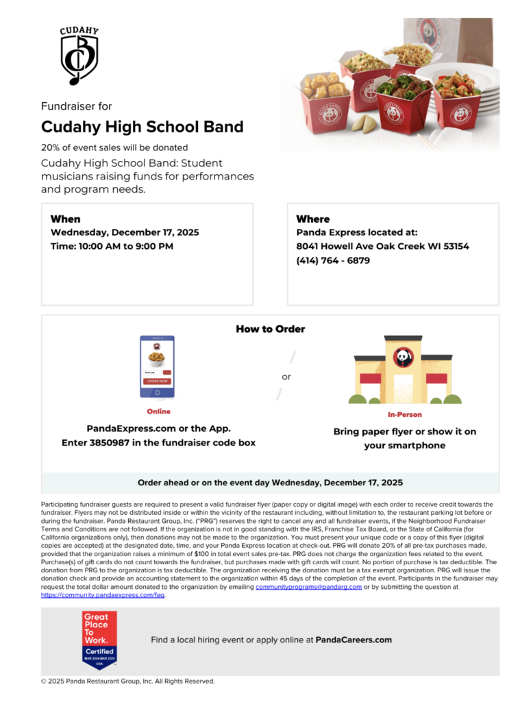 flyer for panda express fundraiser