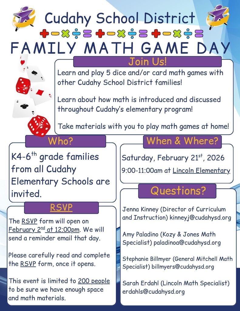 Family Math Night Flyer