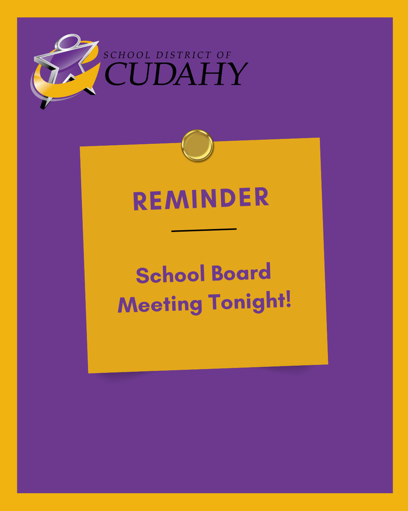 School Board Meeting reminder graphic