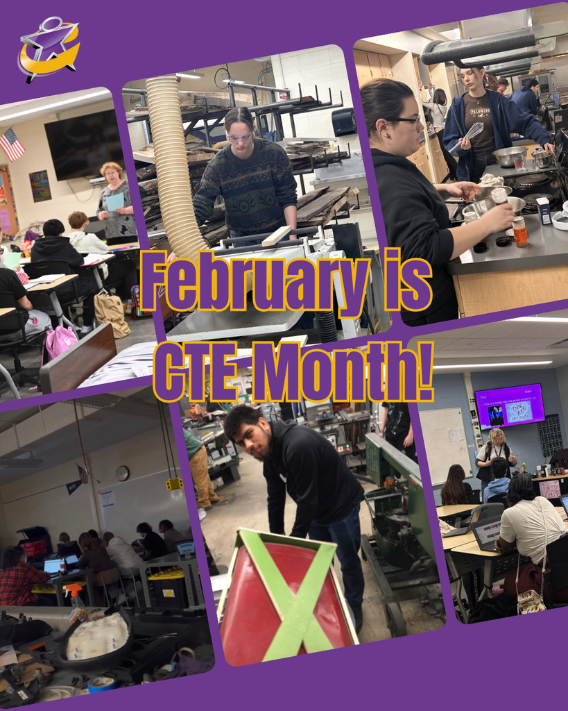 graphic of students in the CTE program to celebrate CTE month