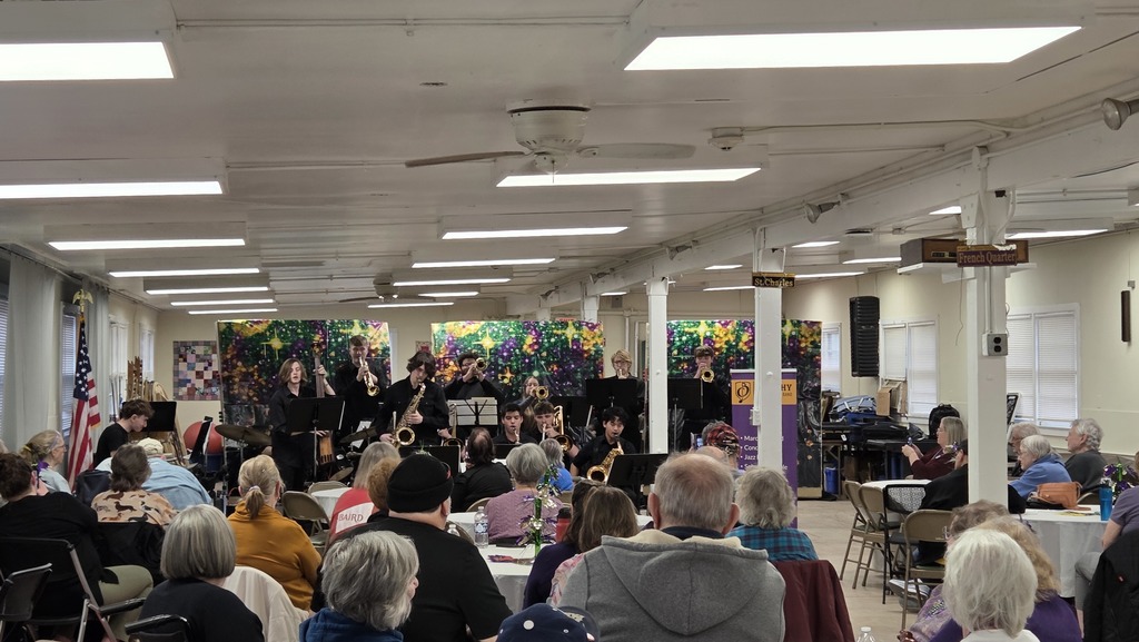 picture of the high school jazz band performing at the Kelly Senior Center