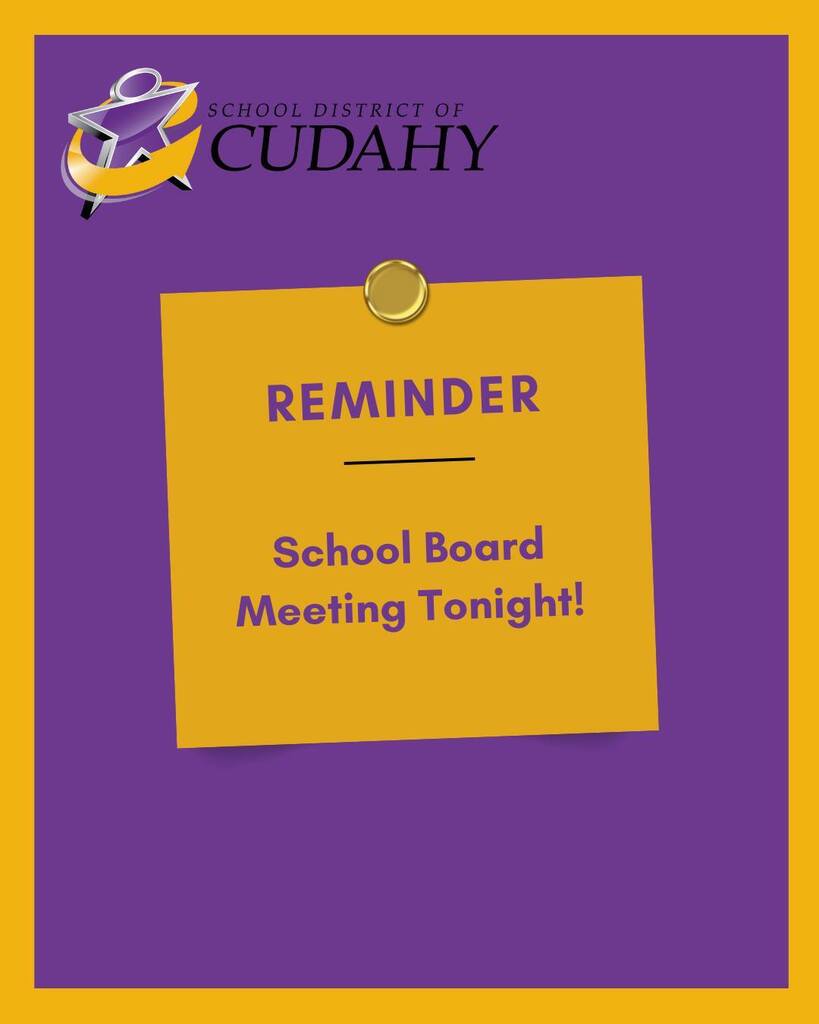 School Board Meeting Reminder Graphic