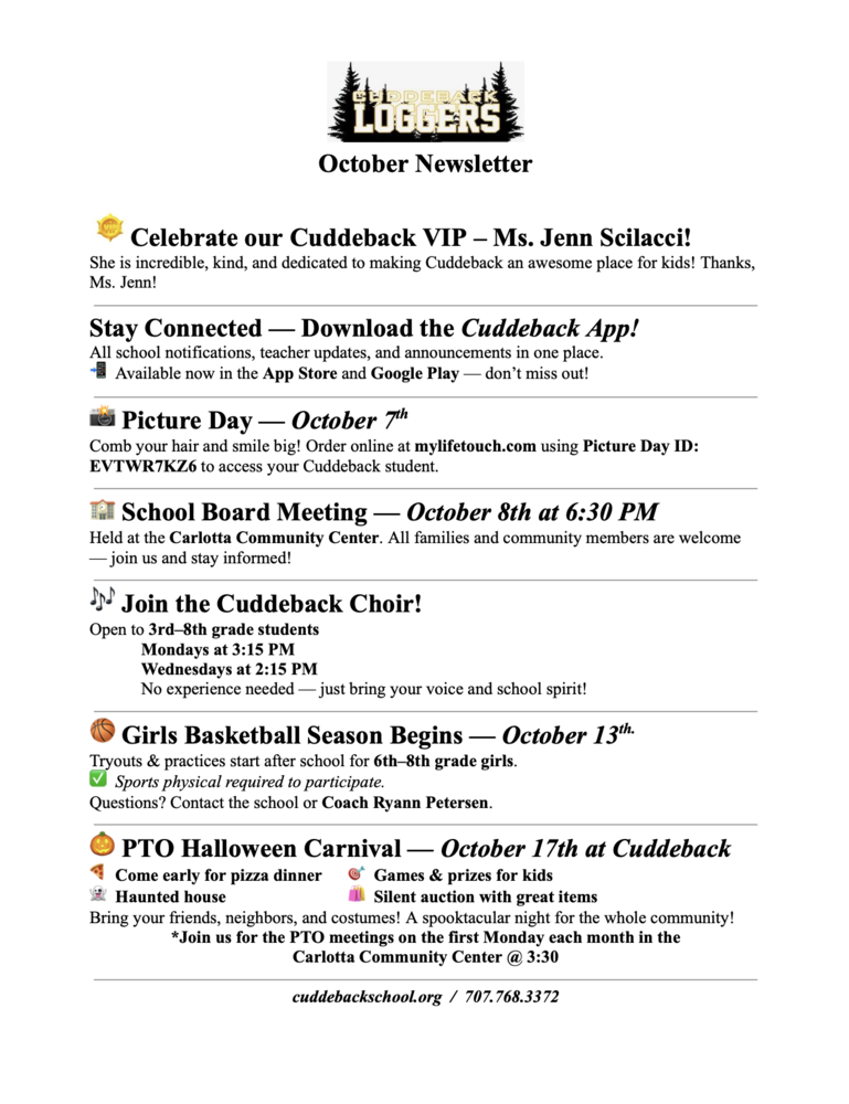 October Newsletter