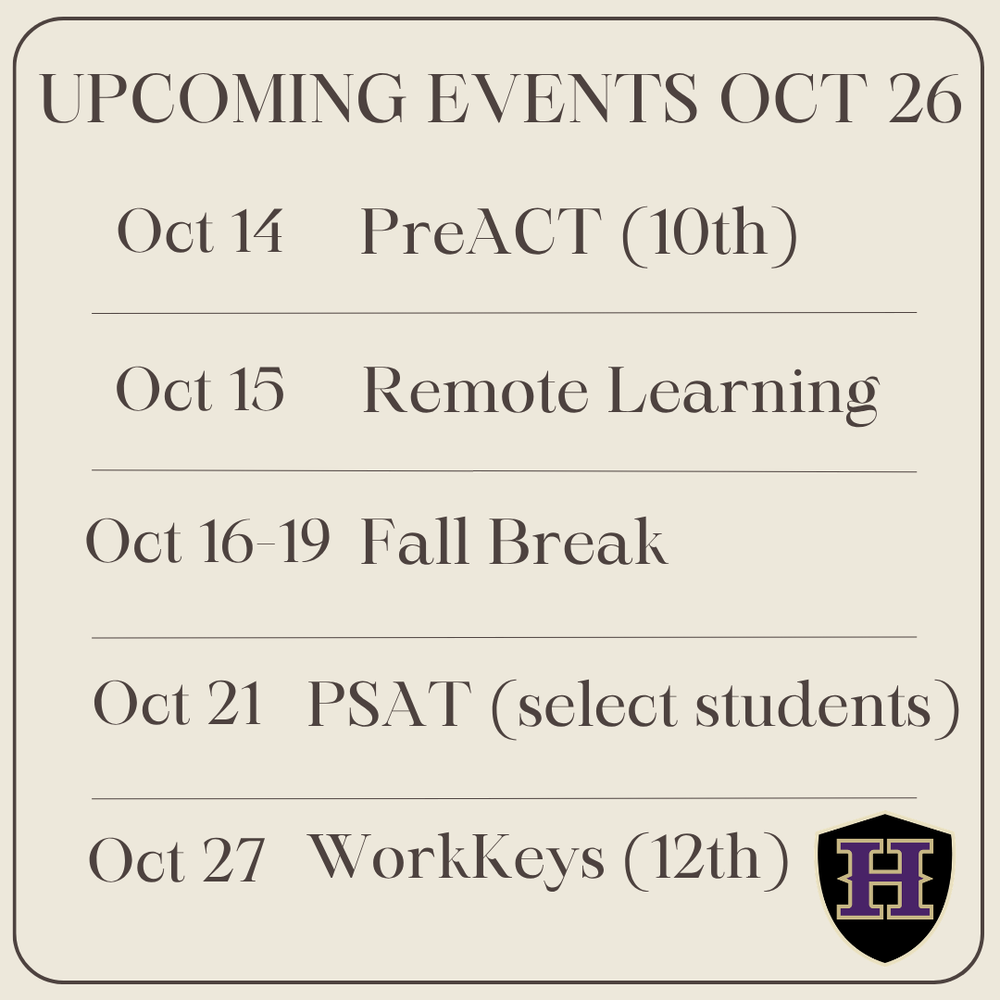 Upcoming Events Oct 26
