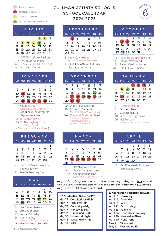 2024-2025 School Calendar Released