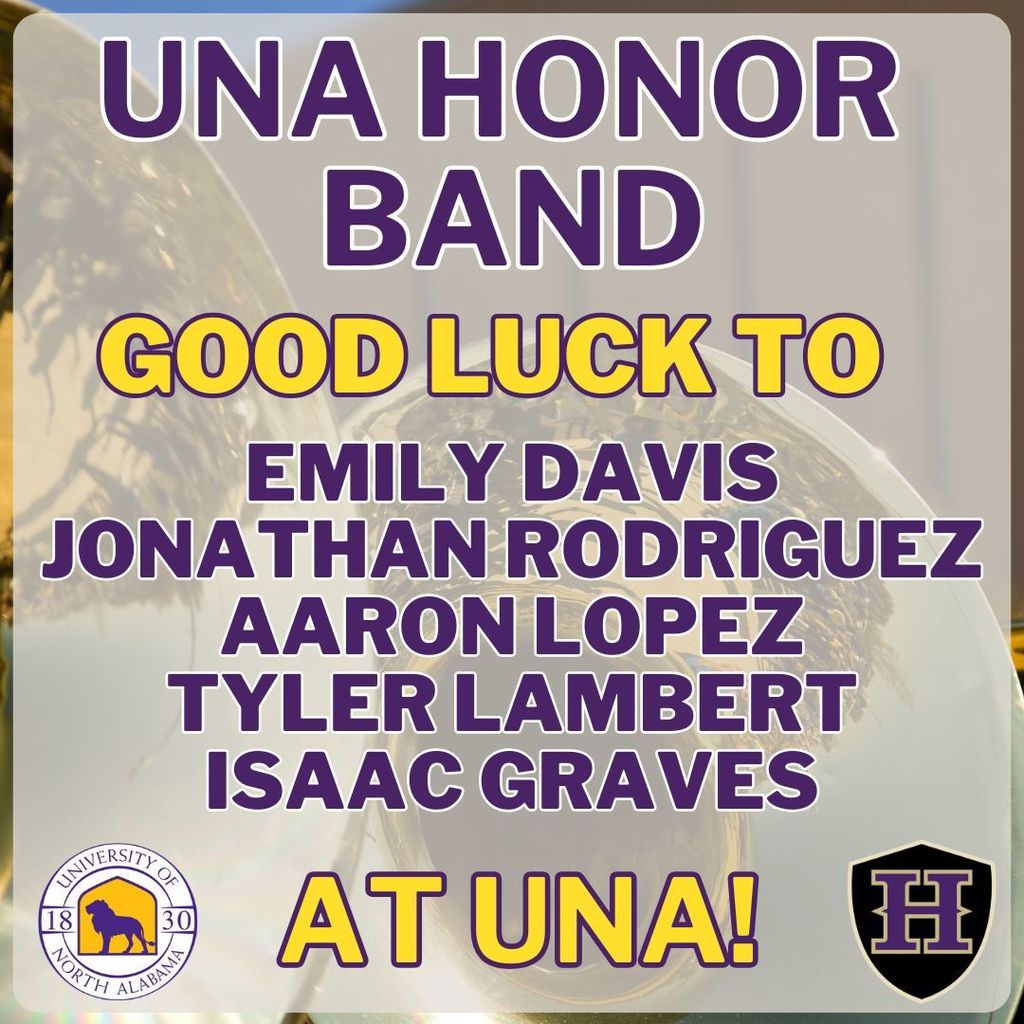 These band members will be representing us at the University of North Alabama Invitational Honor Band April 24-26.