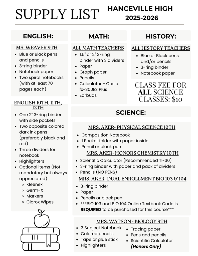 Supply List
