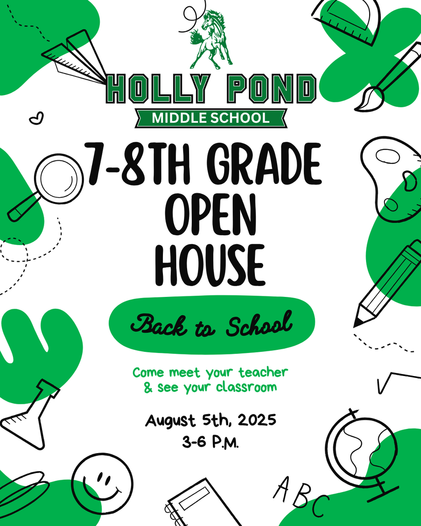 7th -8th grade open house is August 5th from 3 to 6 P.M.