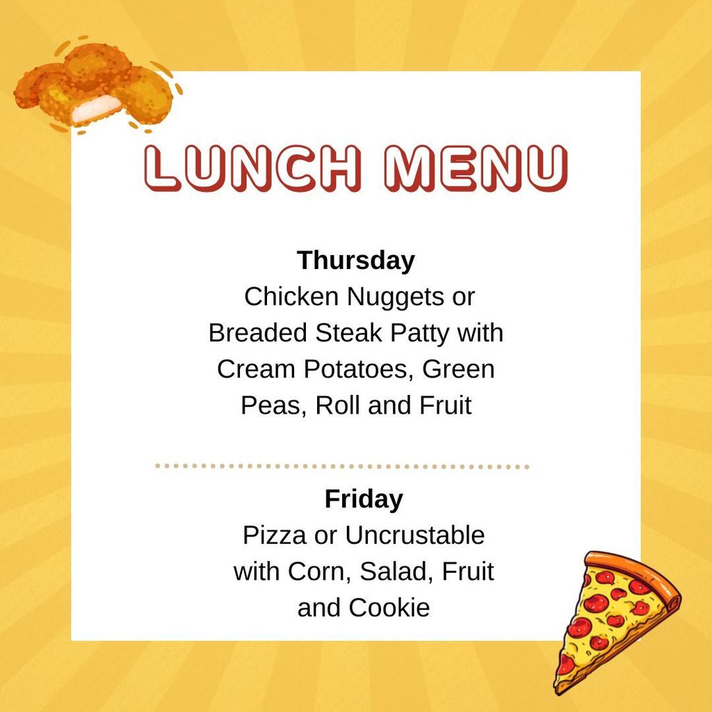 Lunch menu