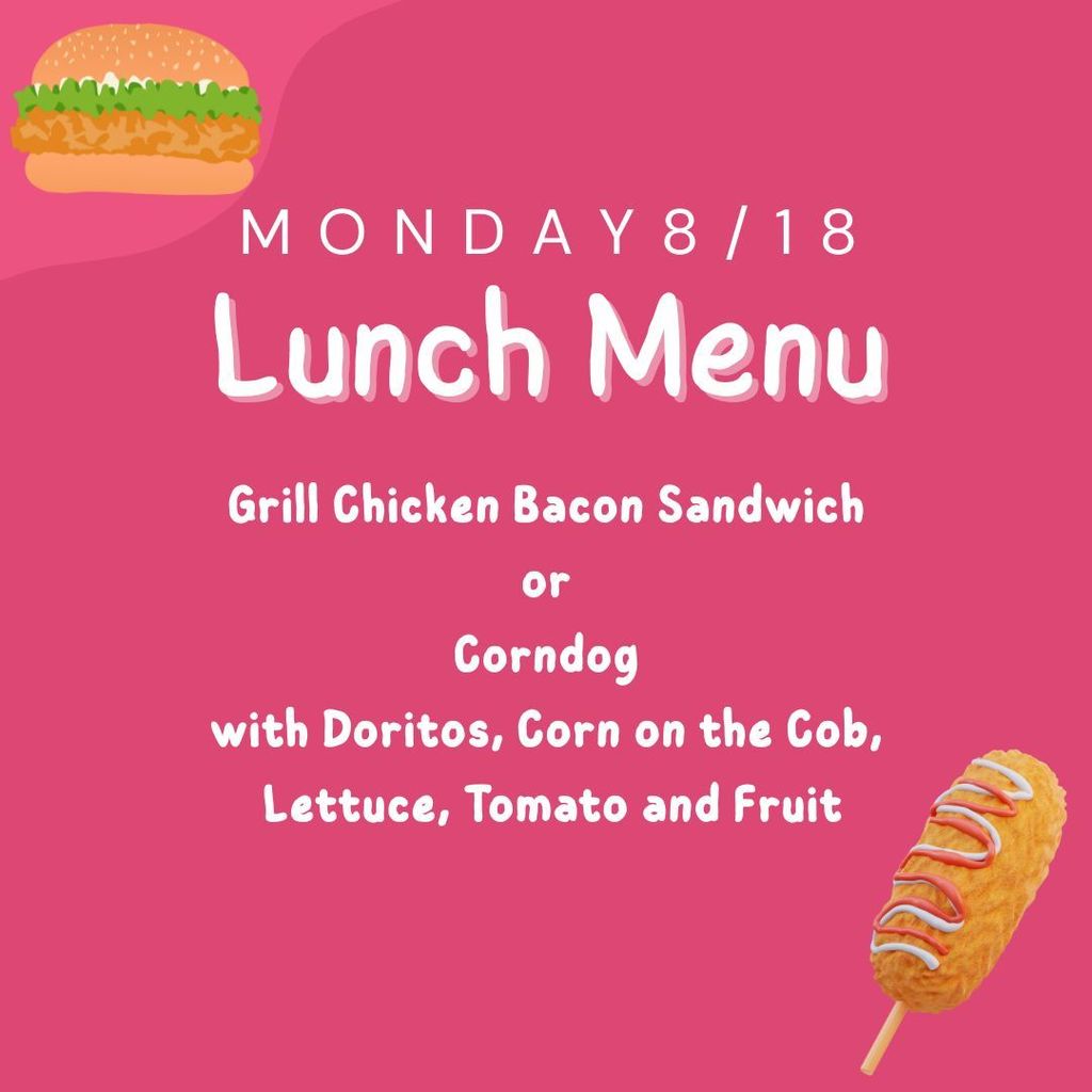 Lunch Monday 8/18