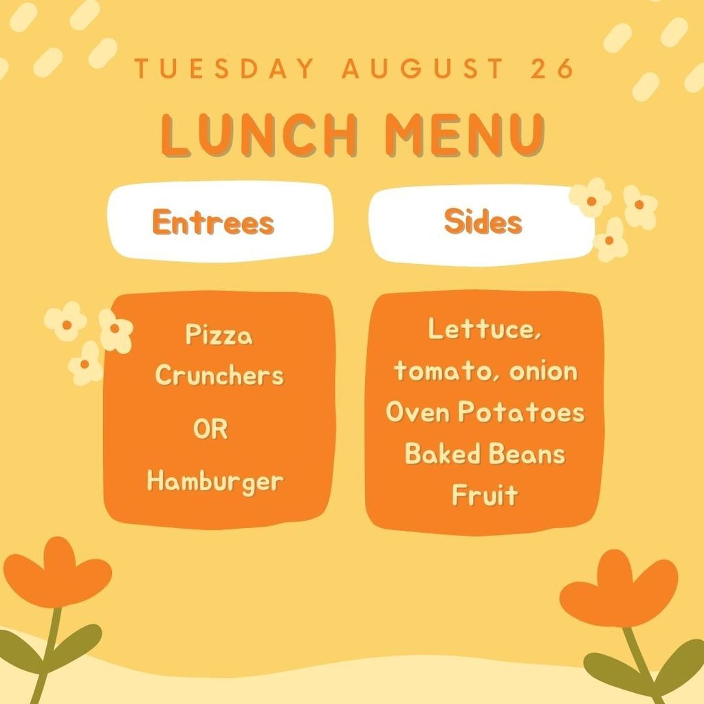 Lunch Tuesday August 26th