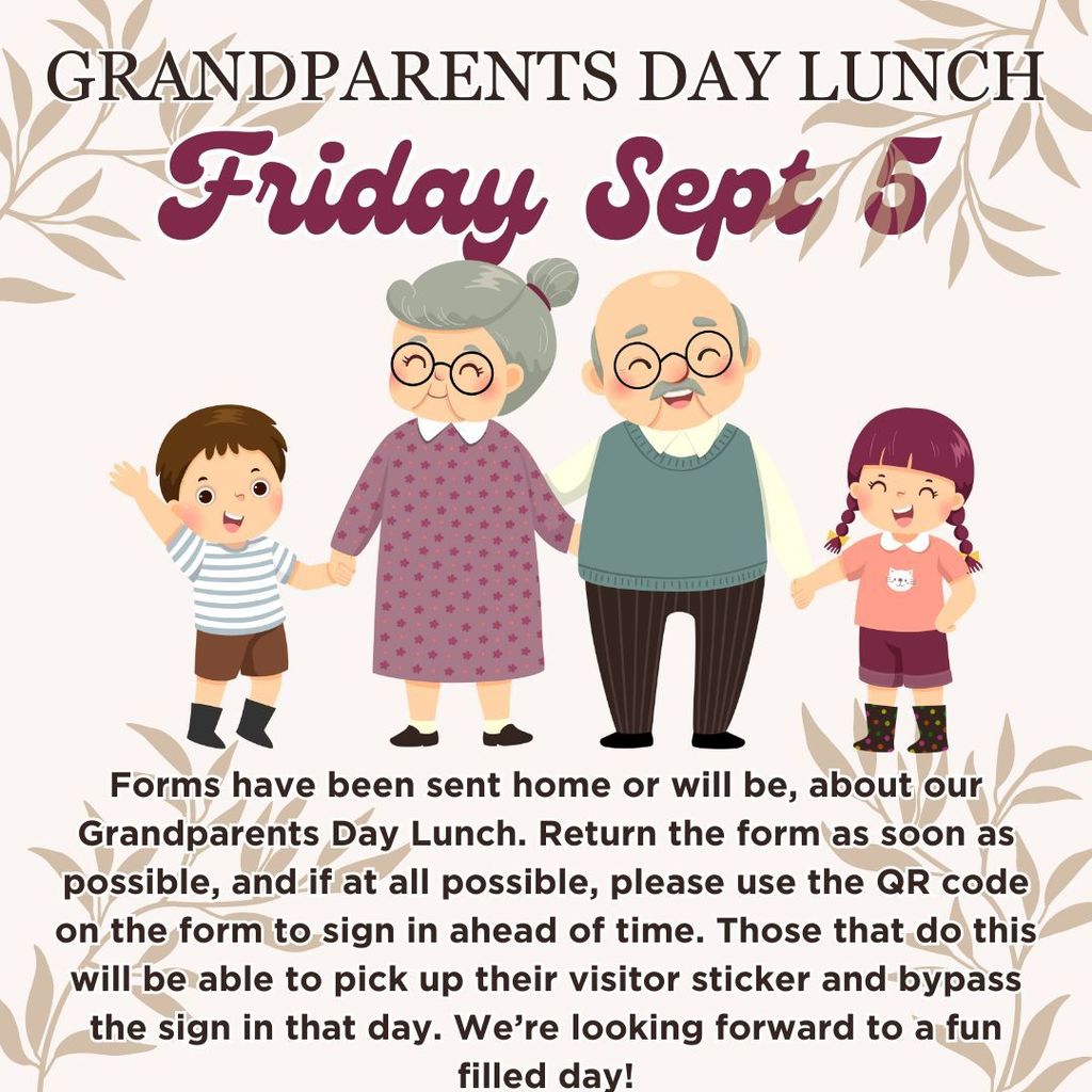 Grandparents Day lunch Friday September 5