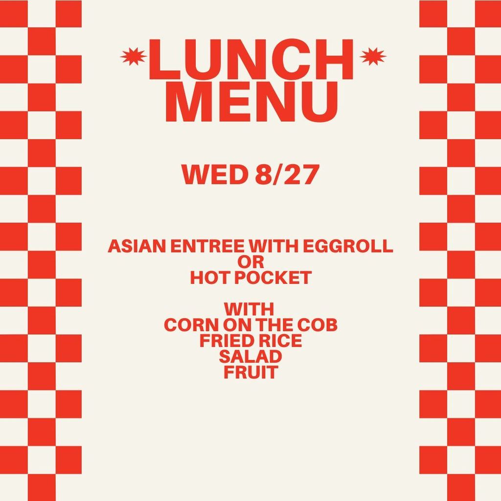 Lunch Wednesday August 27th