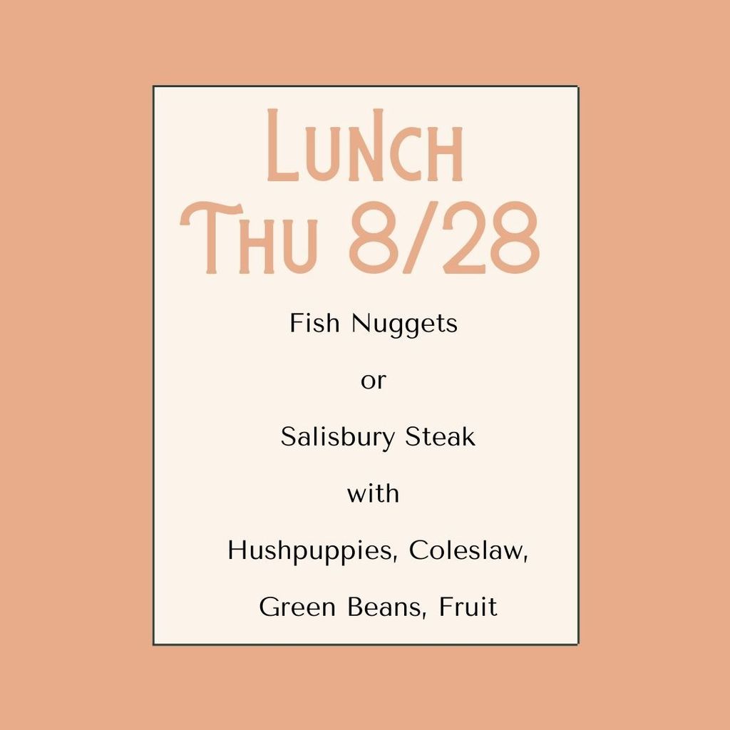 Lunch Thursday August 28