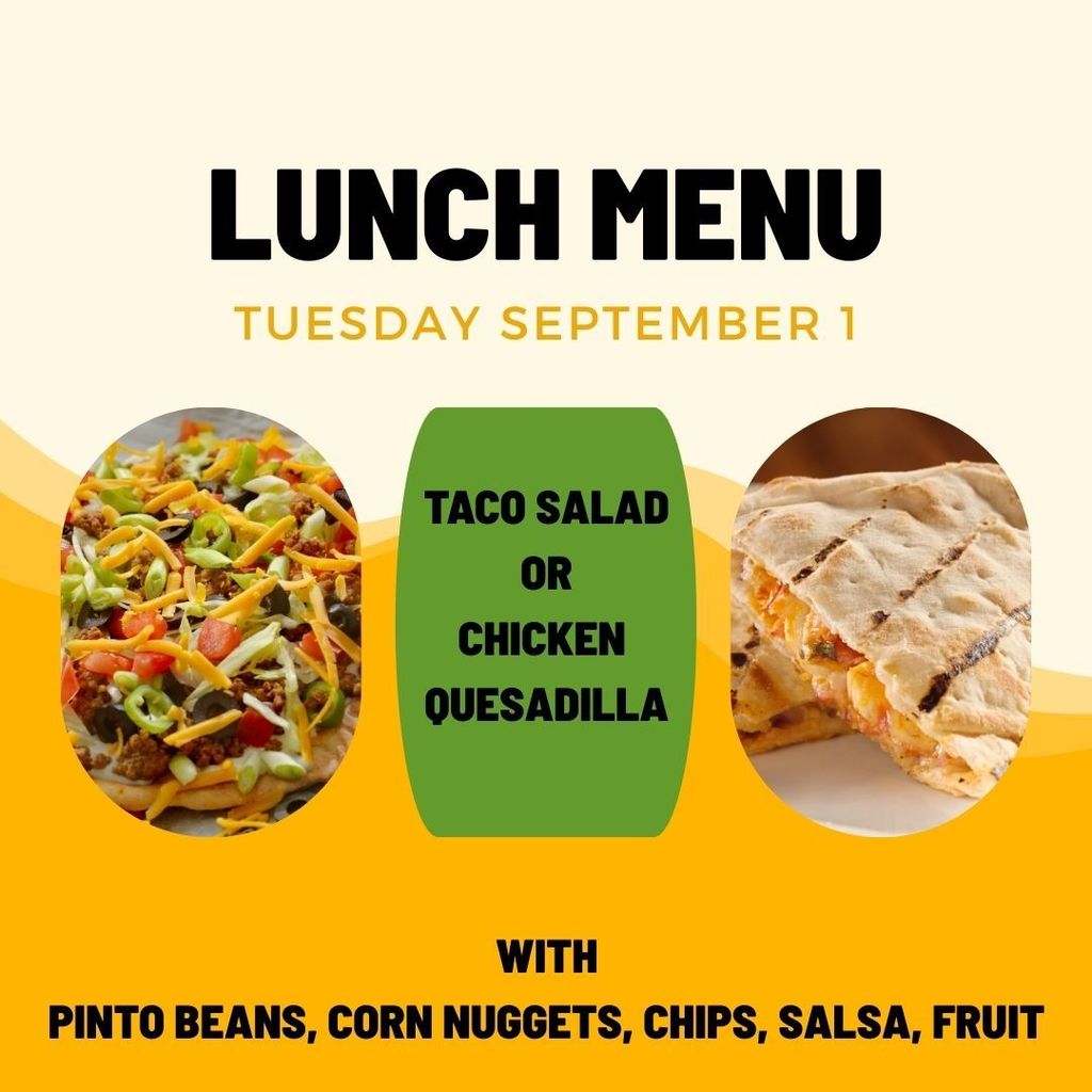 Lunch Tuesday September 1st