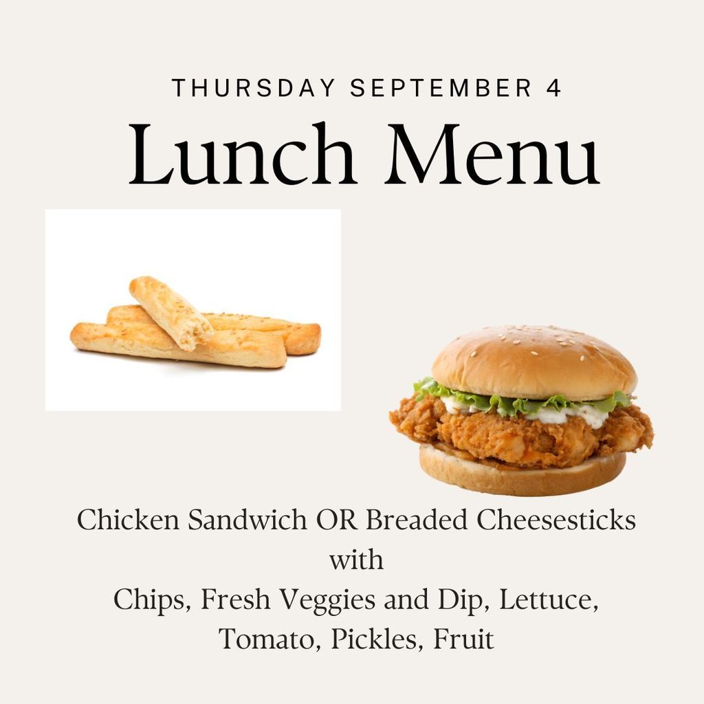 Lunch Thursday September 4th
