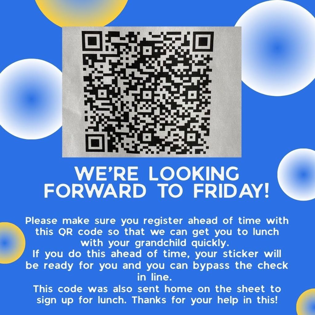 QR code for visitor sign in for Grandparents day