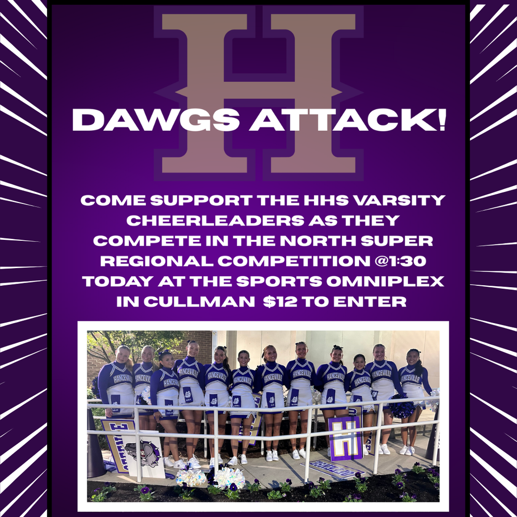 Cheer Competition Oct 21 with picture of cheerleaders 