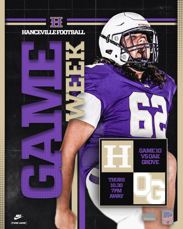 Hanceville Football game week poster