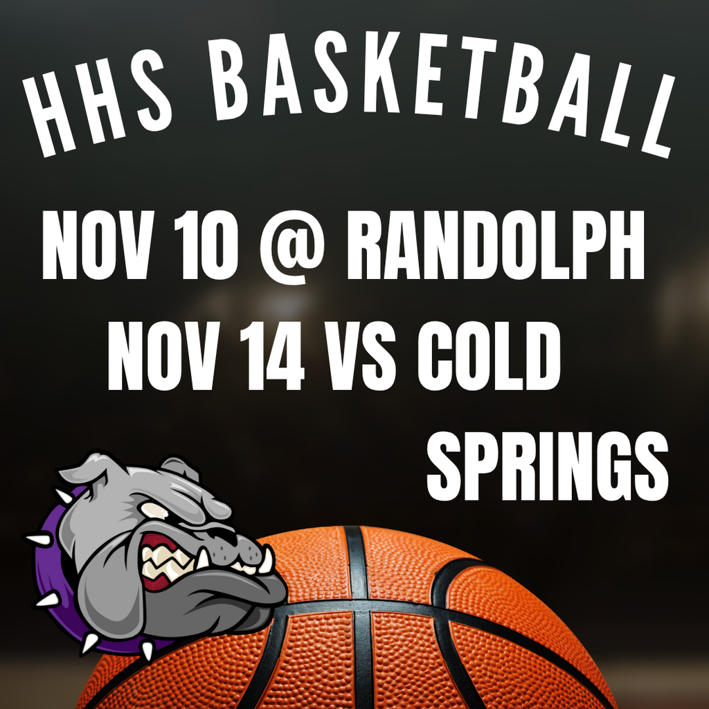 HHS Basketball schedule for Nov 10 and Nov 14. 