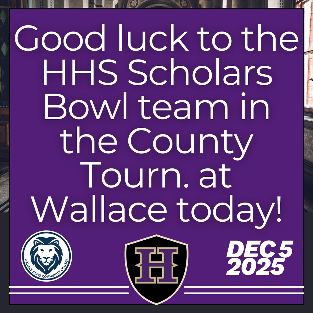 Good luck to the HHS Scholars Bowl team in the county tournament at Wallace today!