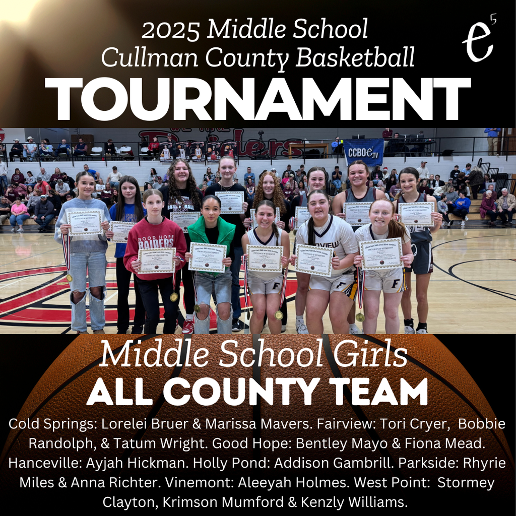 Middle School Girls All County Team