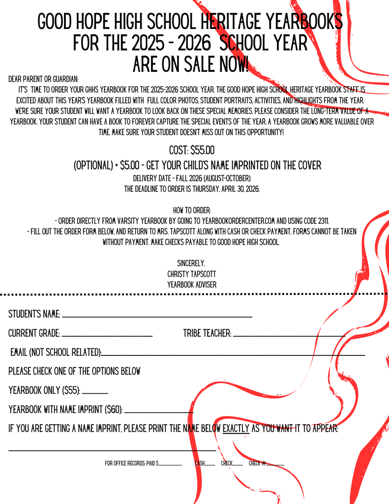 2025-2026 Yearbook Sale Post