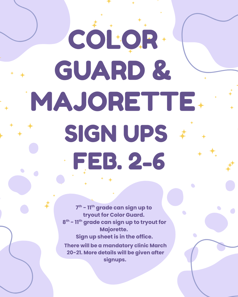 color guard and majorette sign ups
