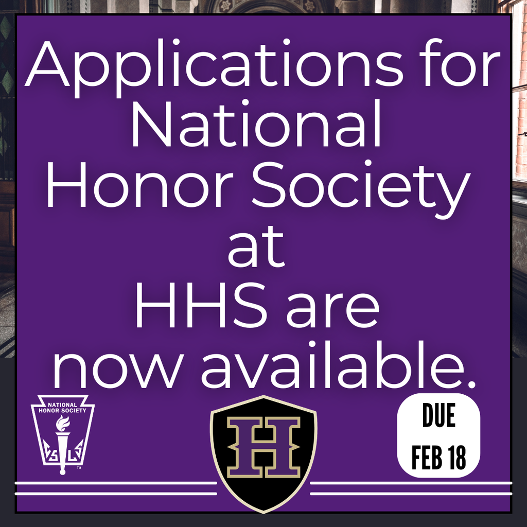 National Honor Society applications are now available. 