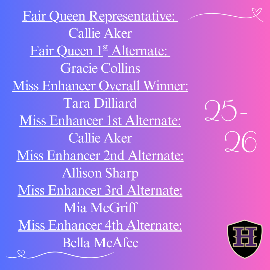Congratulations to the winners of the Miss Enhancer Pageant this past weekend!