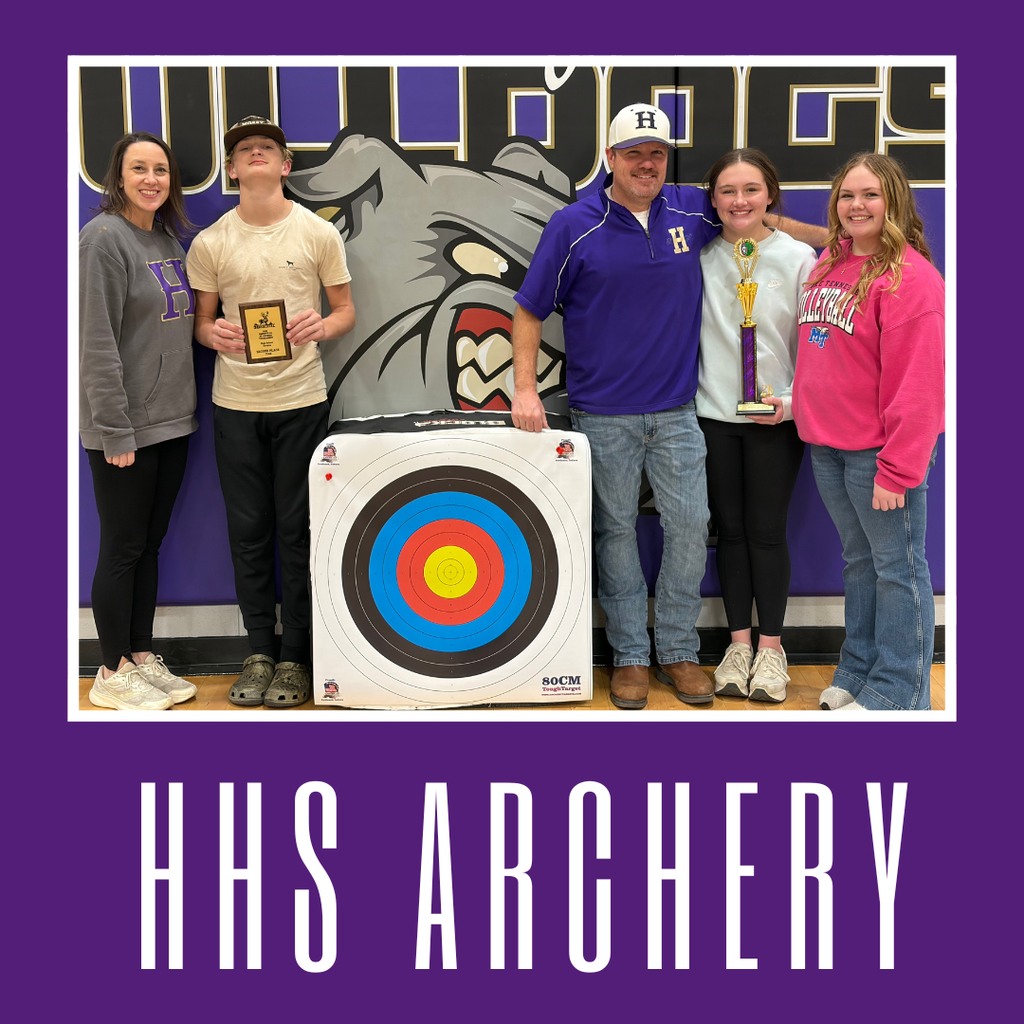 Congratulations to the HHS archery team for finishing 3rd in the 4th annual Hanceville Shootout Saturday & 2nd place in the Hanceville 3D tournament.  Individual winners were Carson Cain & Azaria Watson who each placed 3rd among high school male & female shooters in the 3D tournament.
