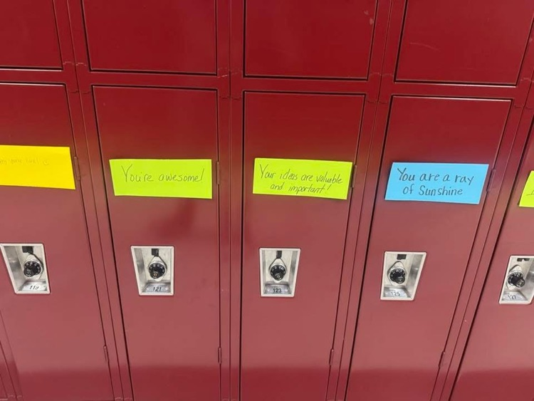 Random Acts of Kindness Notes on Lockers