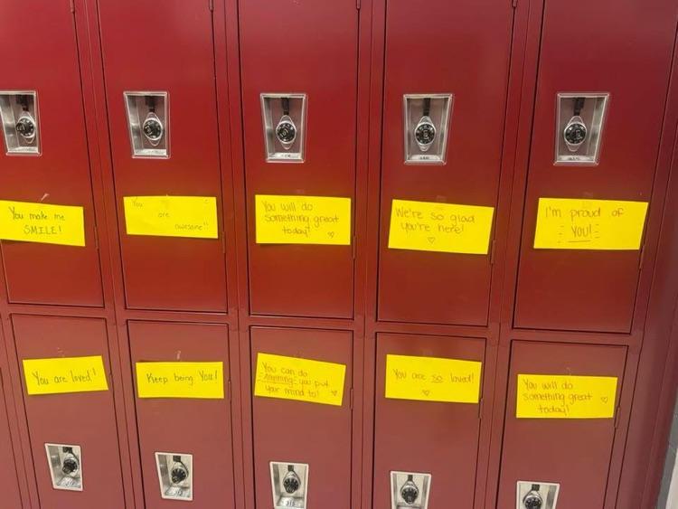 Random Acts of Kindness Notes on Lockers