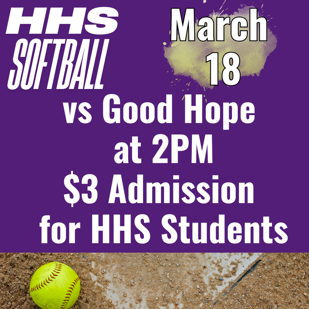 Softball vs Good Hope March 18 at 2 PM