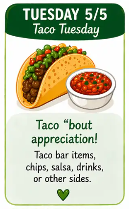 Tuesday - Teacher Appreciation Week