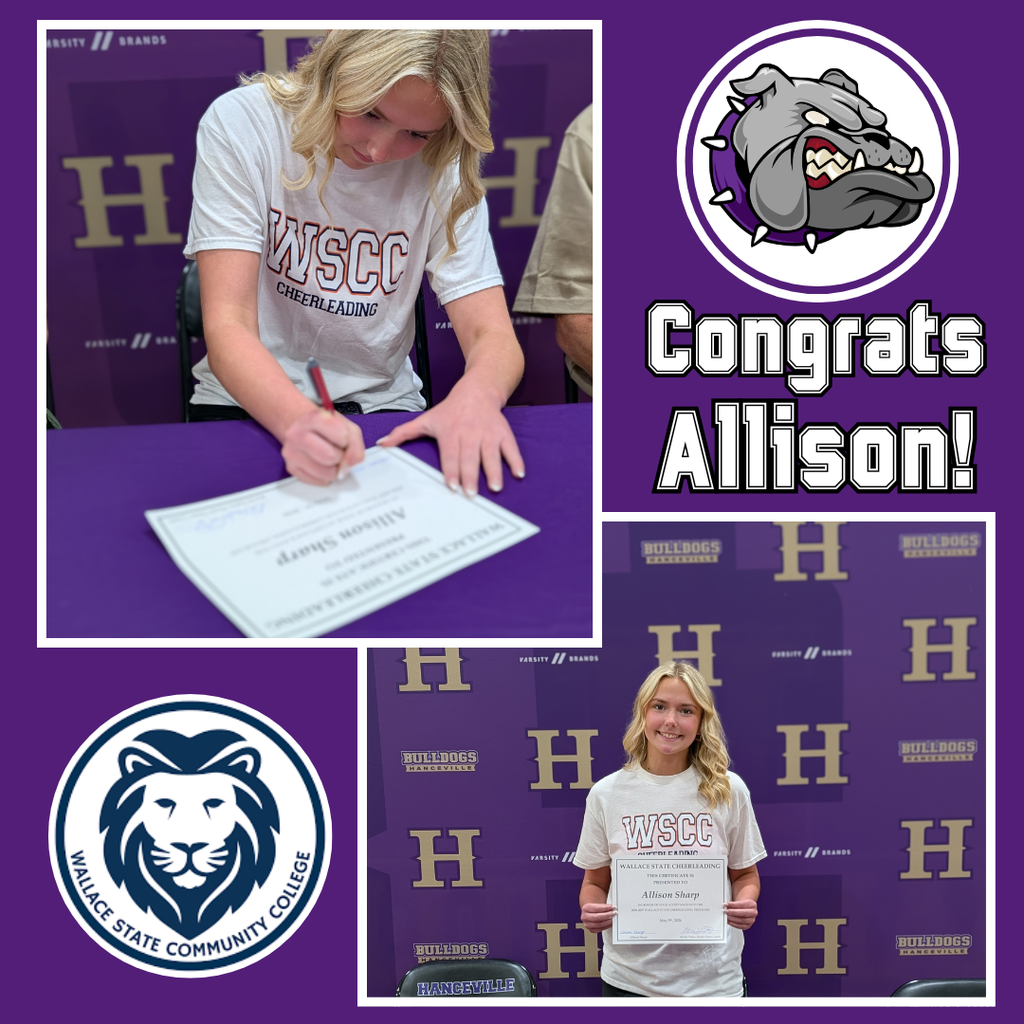 Allison Sharp signs to cheer with Wallace State. 