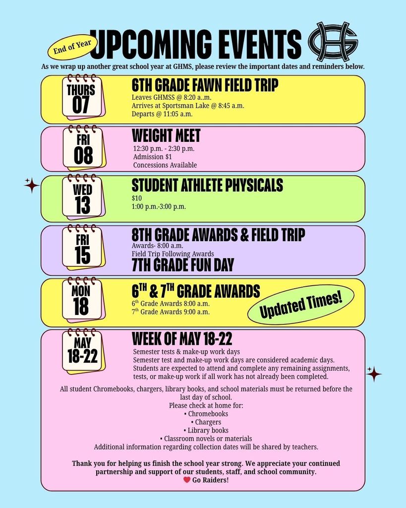 End of Year Events