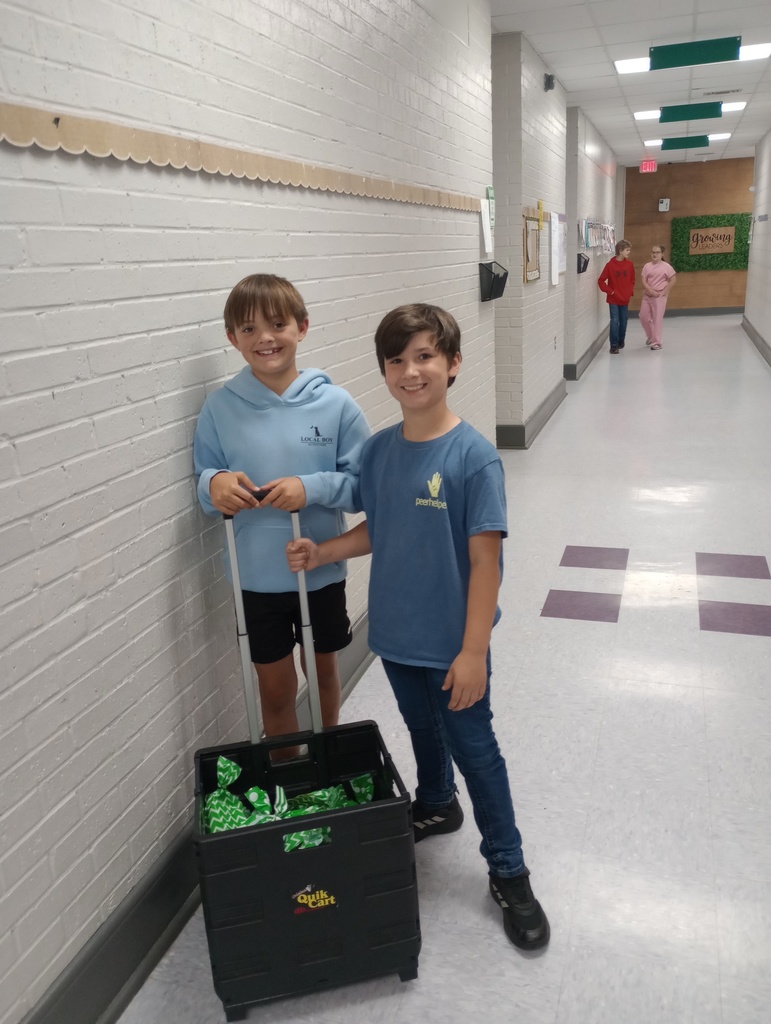 Peer Helpers Deliver Mental Health Awareness Month Goody Bags to students and teachers.