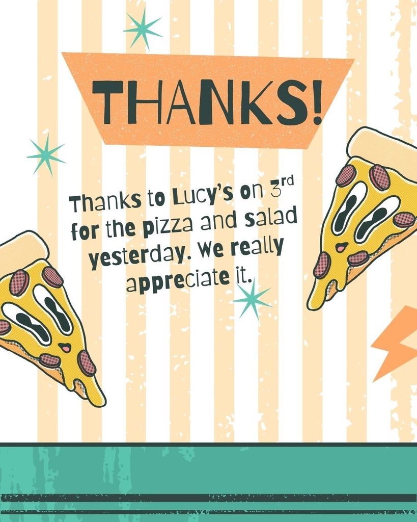 Thanks to Lucy's on 3rd for lunch yesterday.