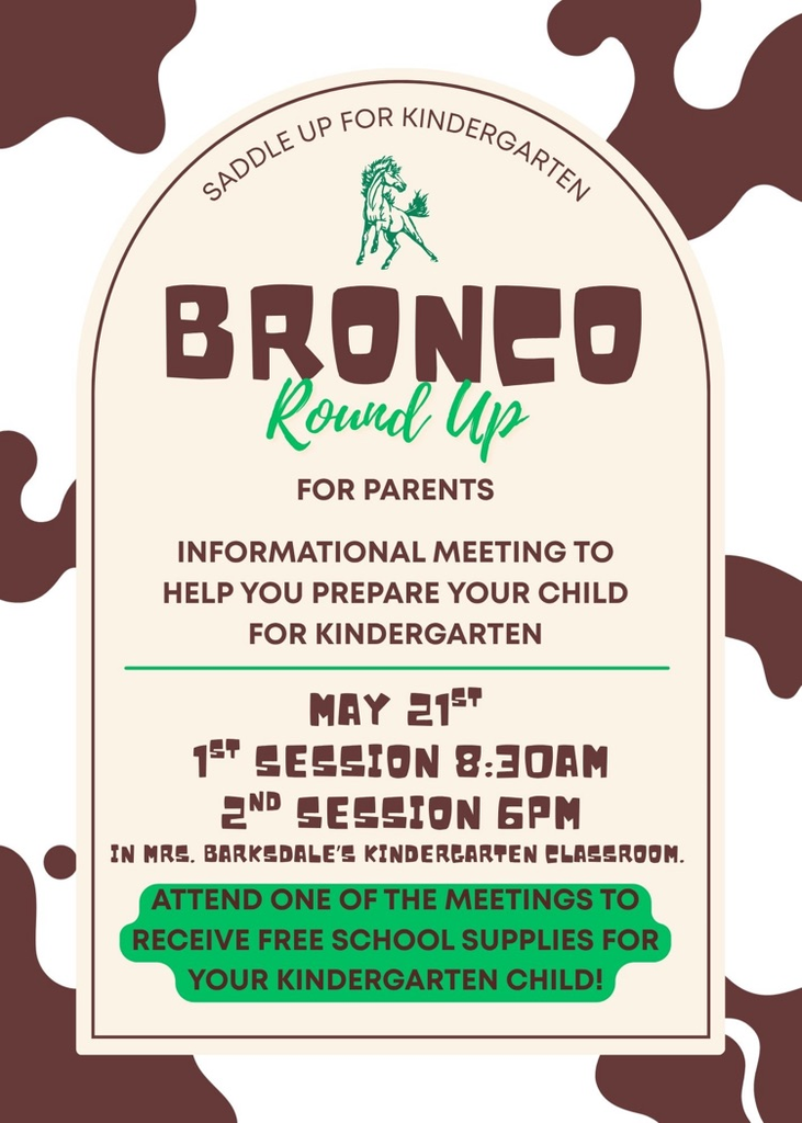 Future Kindergartener parent meeting tomorrow 8:30am and 6pm 