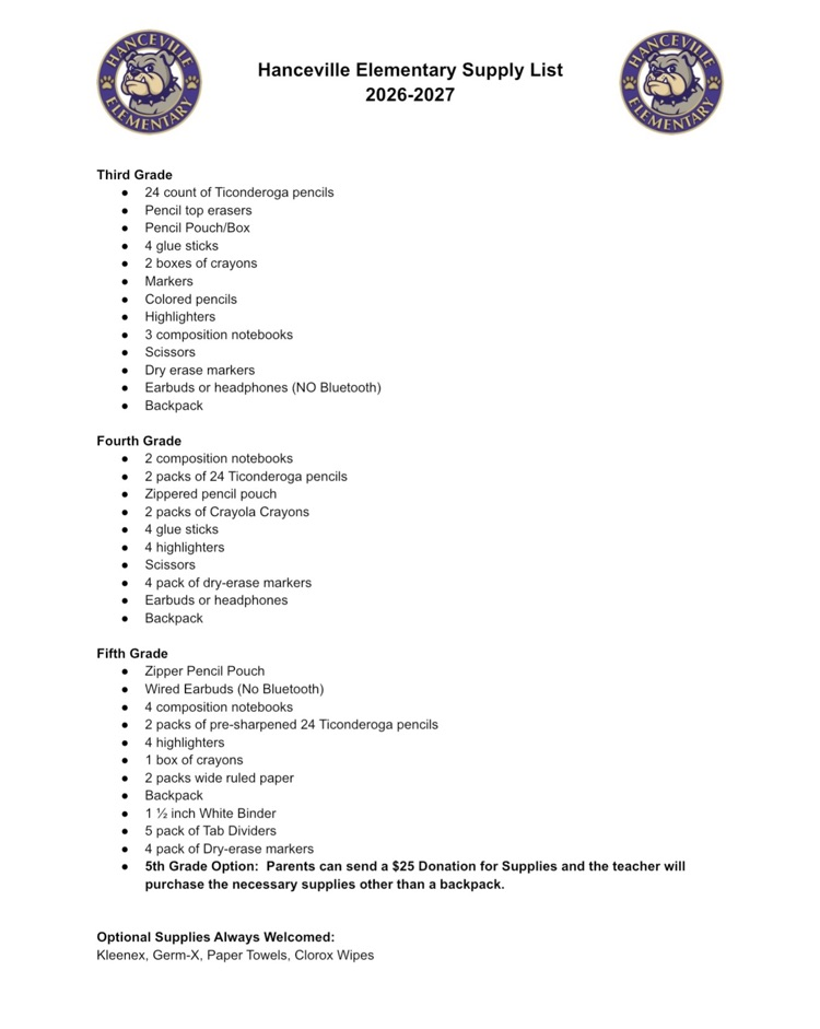 supply list 