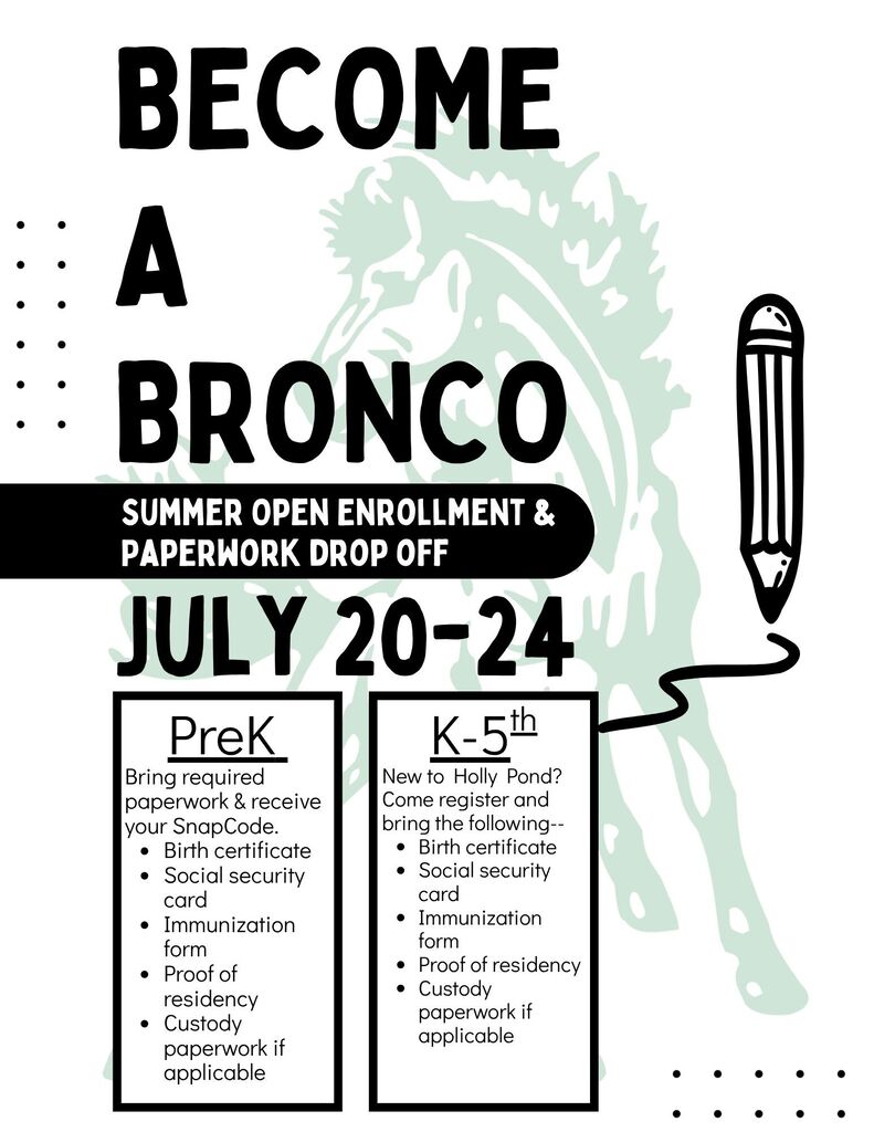 Summer open enrollment & paperwork drop off July 20-24