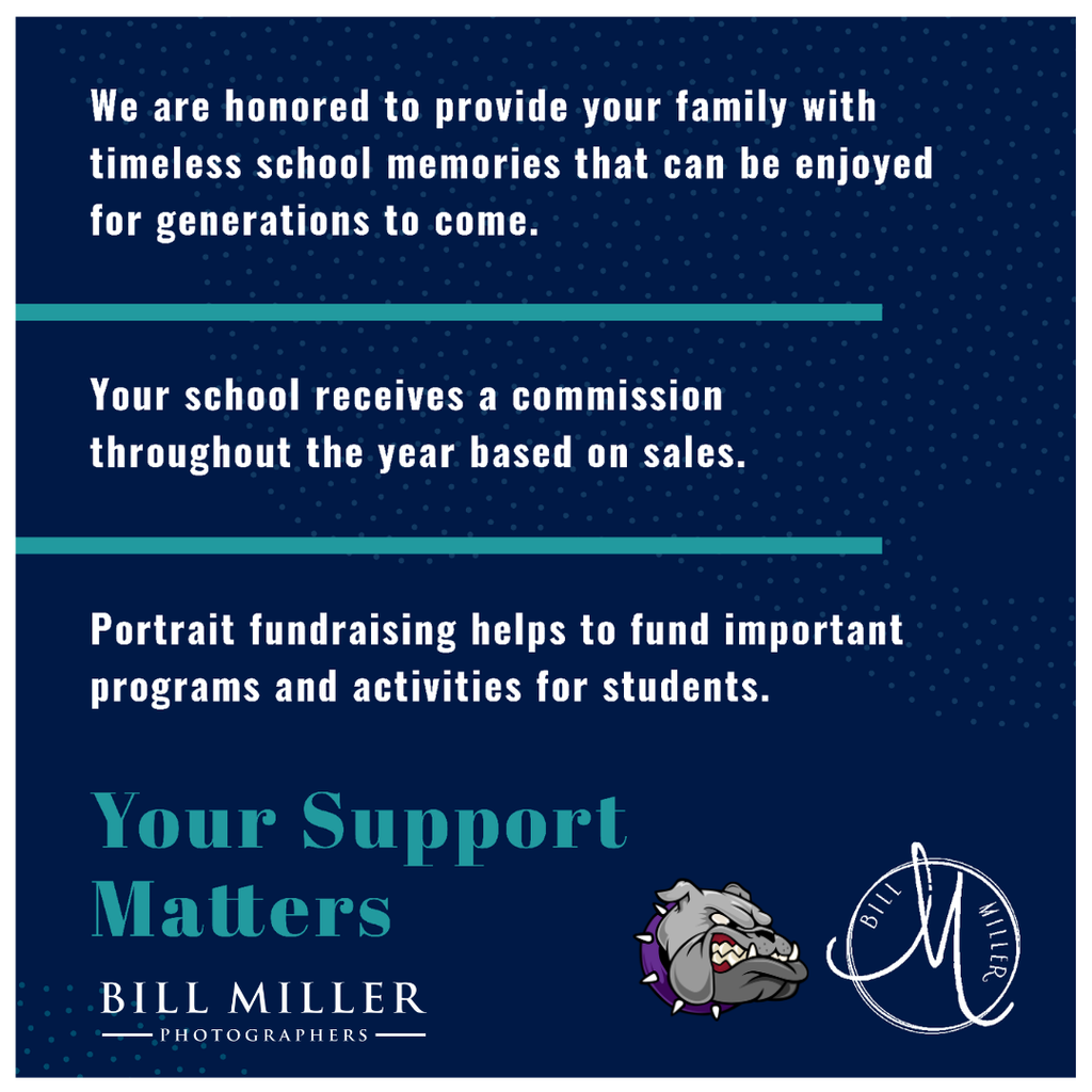 Blue background with text and images. Text reads "We are honored..." and "Your Support Matters".